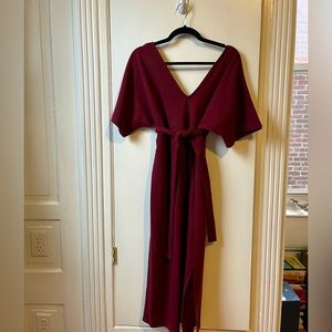 Never worn burgundy maternity“sweater” dress with dolman sleeves